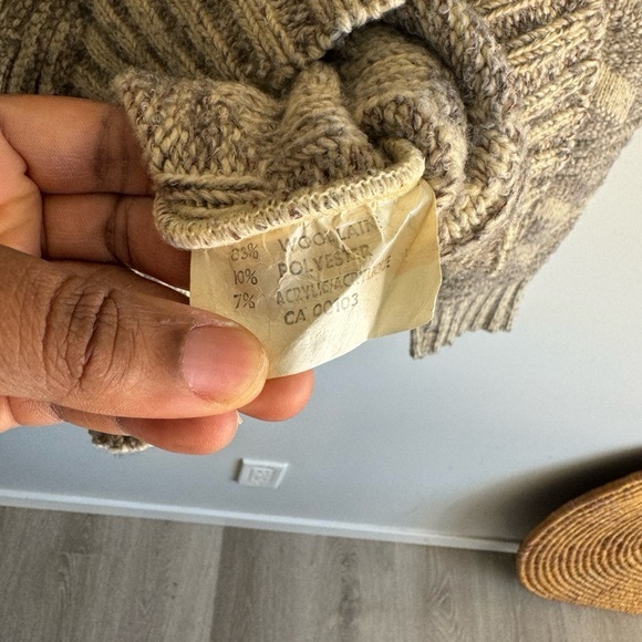 Vintage wool cream thick small chunky sweater - Picture 4 of 6